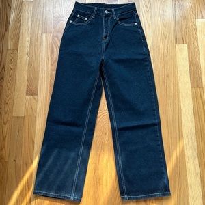 Black straight leg jeans